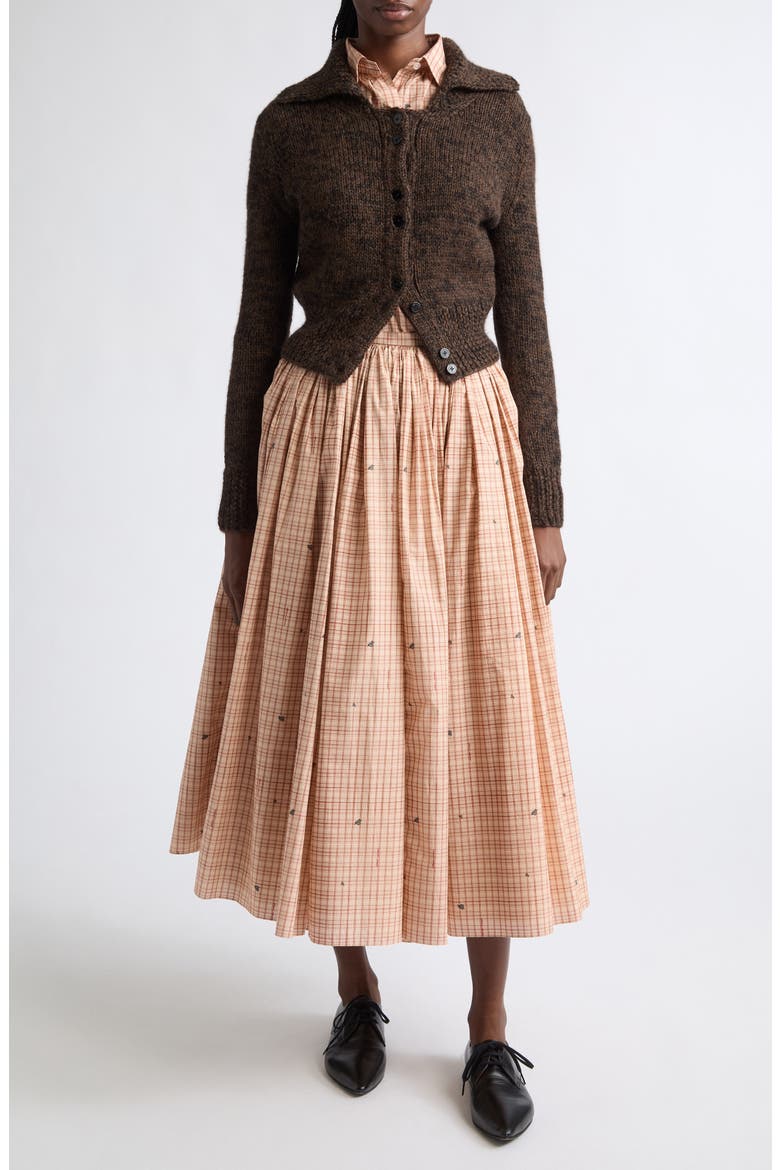 Plaid Cotton Midi Skirt, Alternate, color, MTPLAID-100