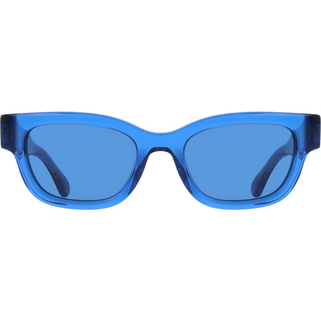 FERRAGAMO 52mm Modified Rectangular Sunglasses in Transparent Blue  product