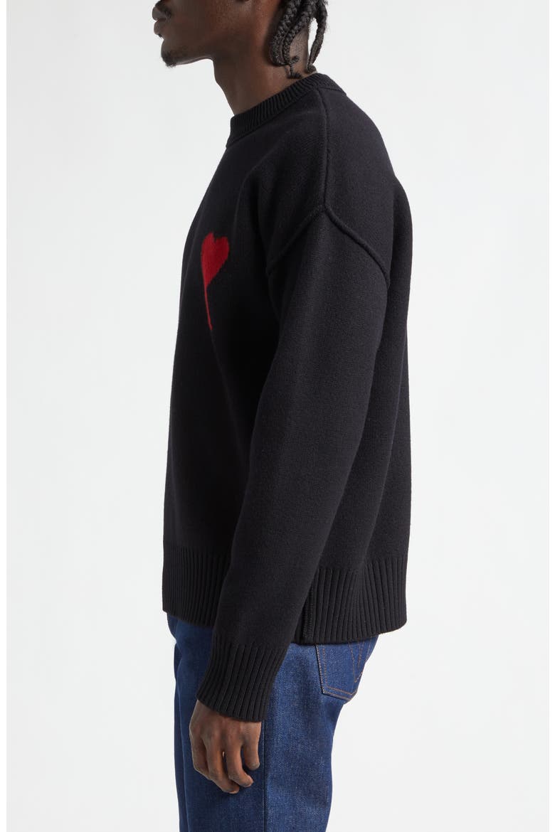 Ami de Coeur Monogram Crewneck Sweater, Alternate, color, 009 NOIR/ROUGE
