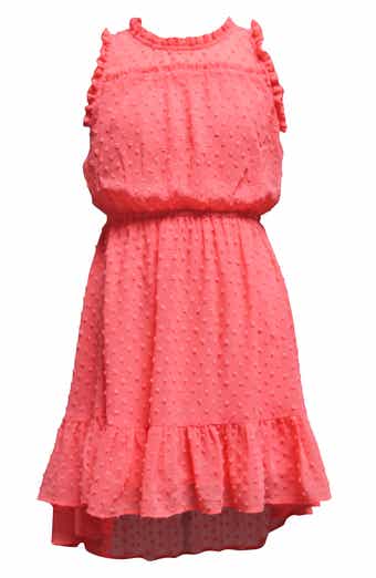 Ava & Yelly Kids' Swiss Dot Ruffle Dress