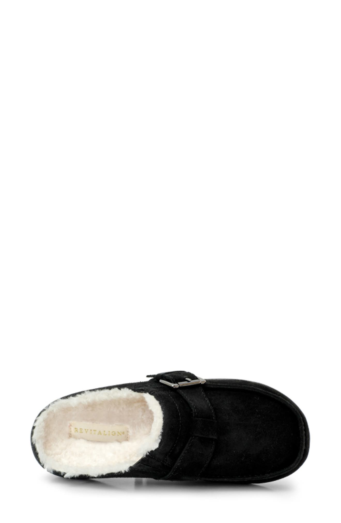Revitalign Siesta Faux Fur Lined Clog, Alternate, color, Black