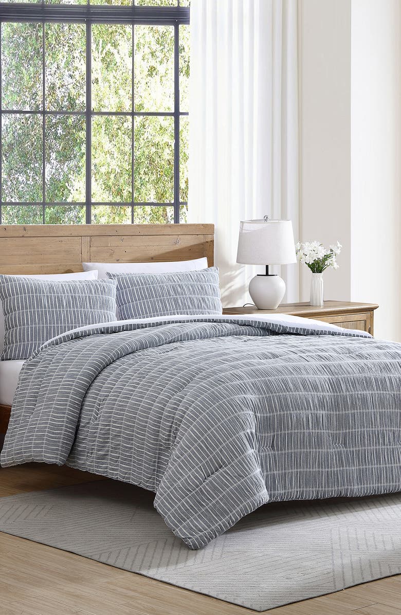 Tahari Stripe Seersucker Cotton 3-Piece Comforter Set, Alternate, color,