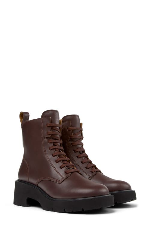 Camper Milah Lace-up Platform Bootie In Brown