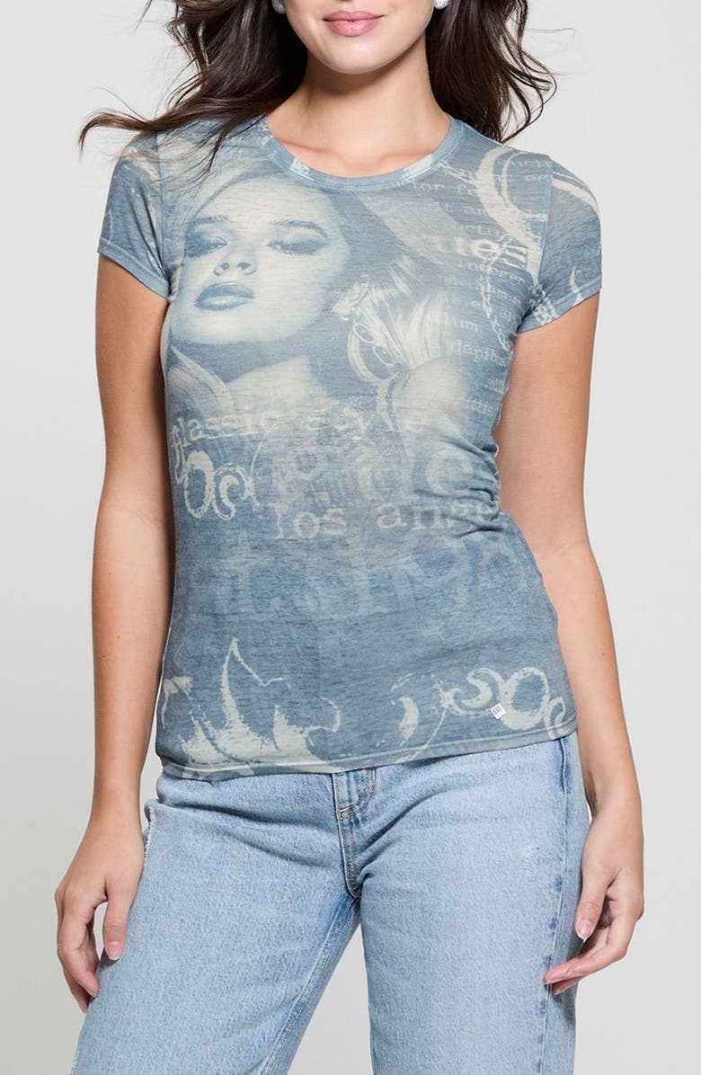 GUESS Montage Print T-Shirt, Main, color, Blue