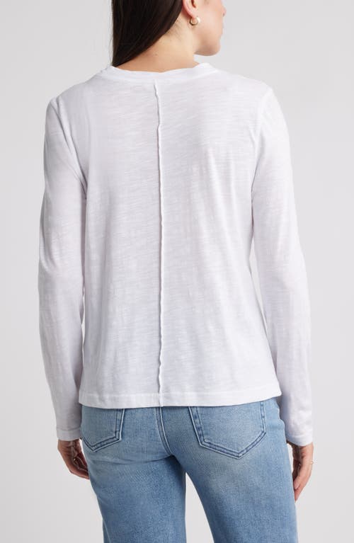 Caslonr Caslon(r) Twist Crewneck Long Sleeve T-shirt In White