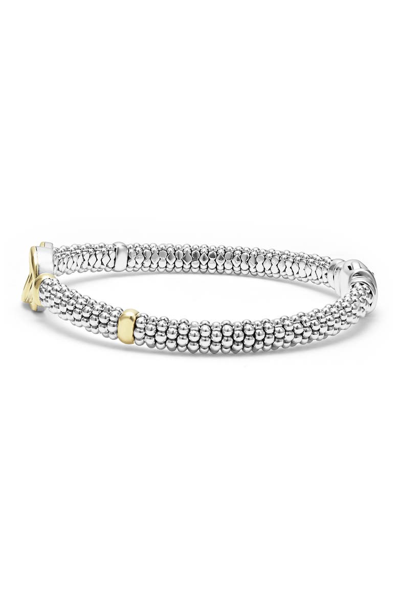 Signature Caviar Interlock Rope Bracelet, Alternate, color, SILVER/ GOLD