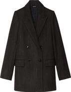 Zadig & Voltaire Miew Chevron Double Breasted Wool Blend Blazer