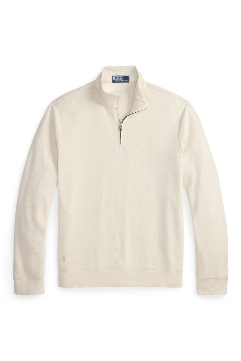 Textured Double Knit Quarter Zip Pullover, Alternate, color, CHALK HEATHER/ NEVIS