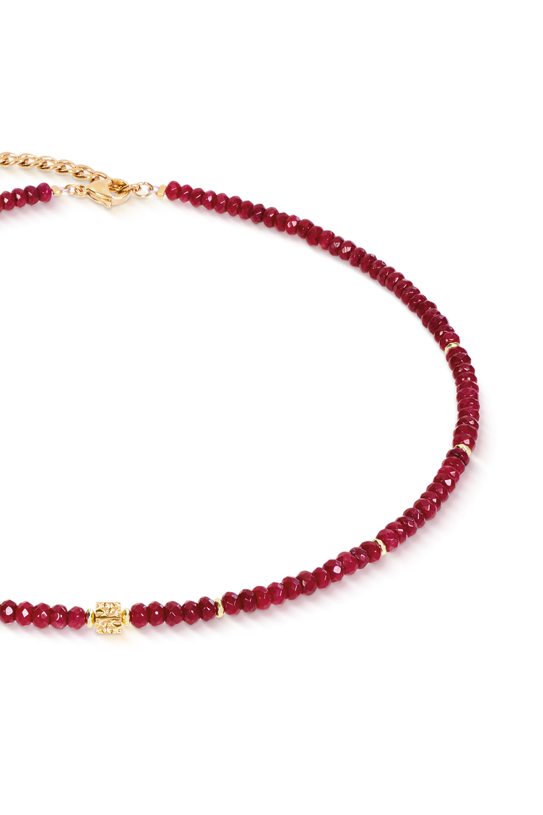 Necklace Hammered Cube Ruby Gold, Alternate, color, Ruby Gold