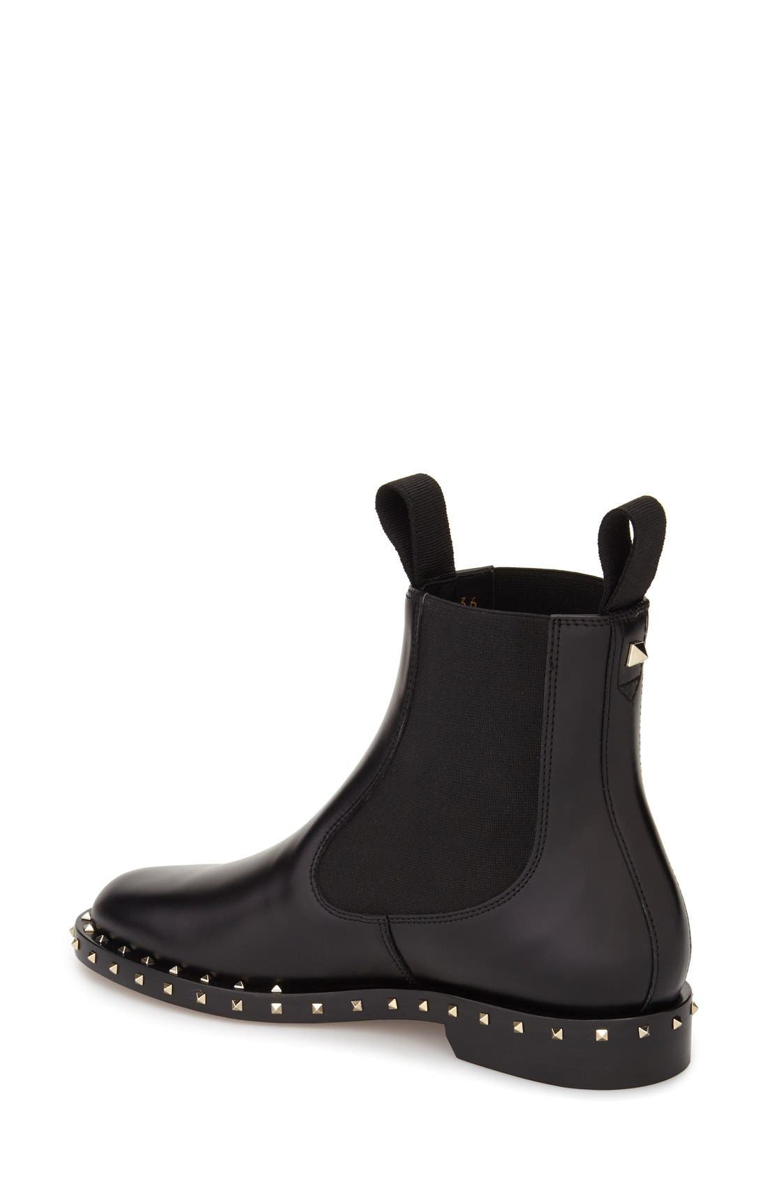 Valentino Garavani Rockstud Chelsea Boot, Alternate, color, 