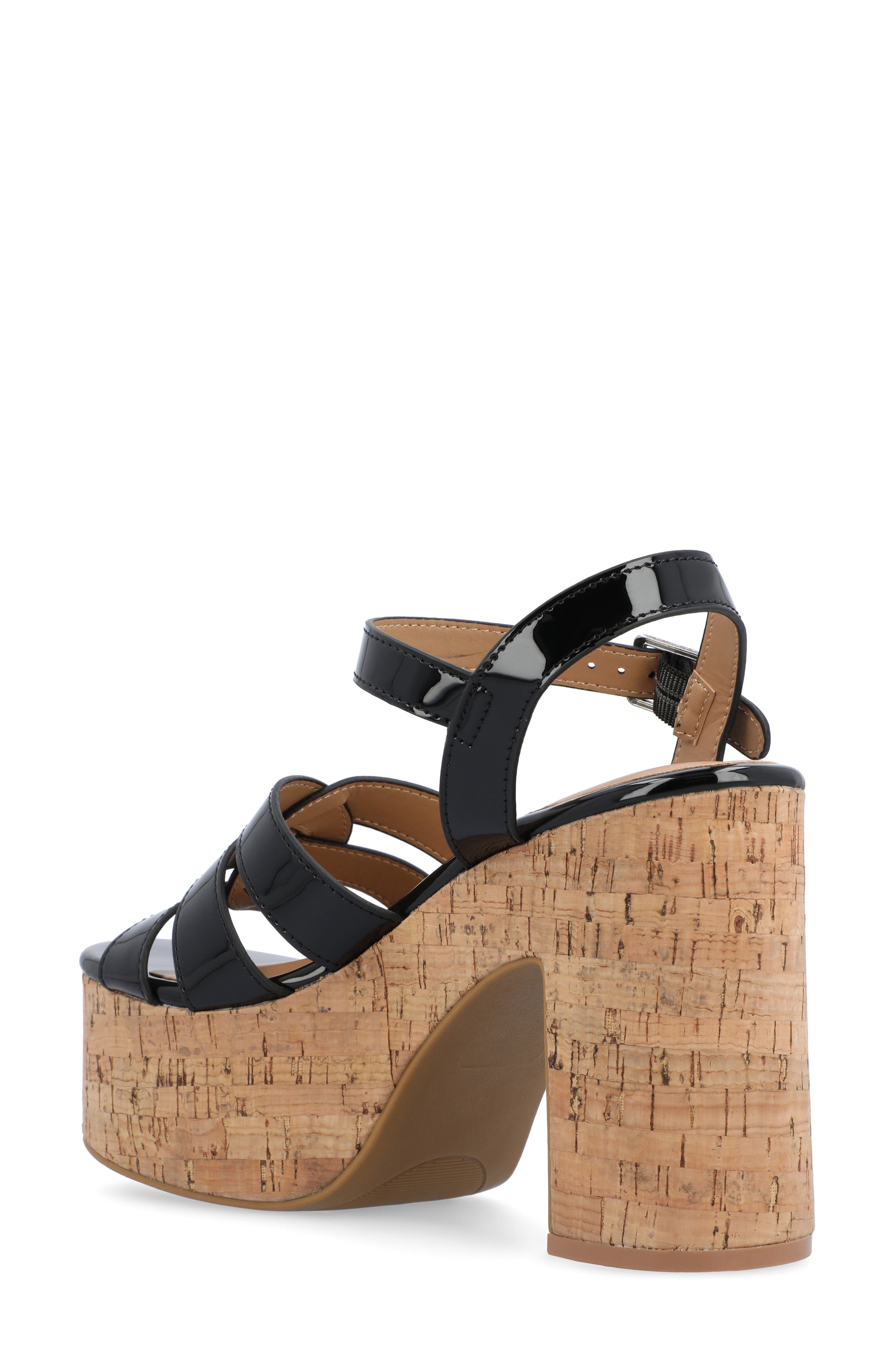 Journee Collection Jania Platform Sandal, Alternate, color, Black