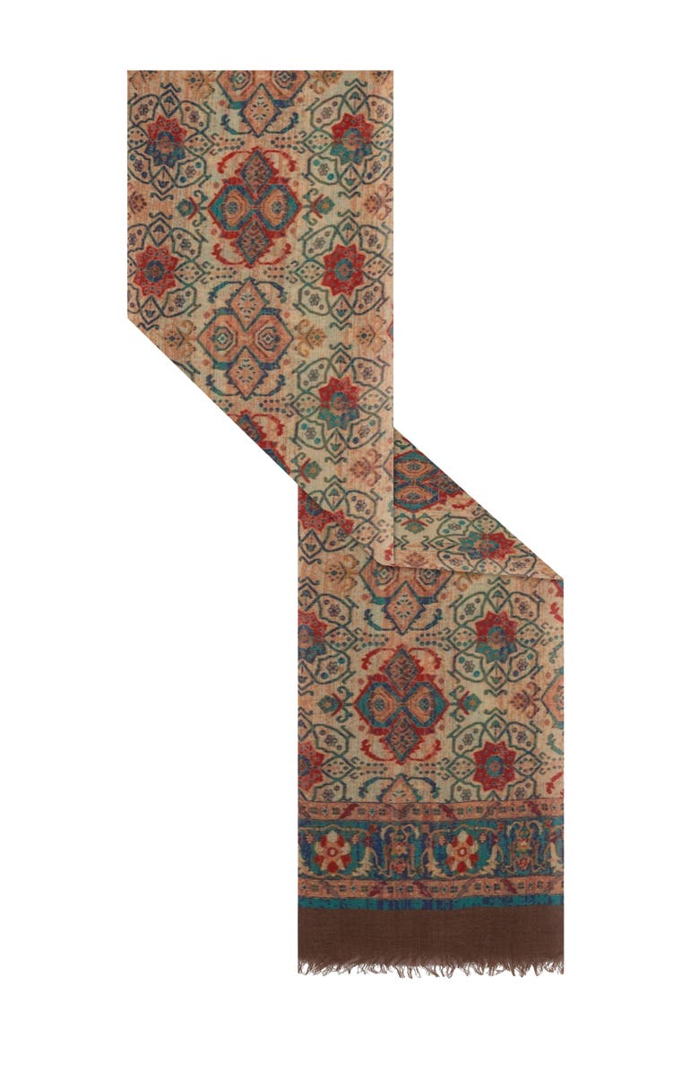 GERARD DAREL Ruby Patterned Scarf, Alternate, color, Brown