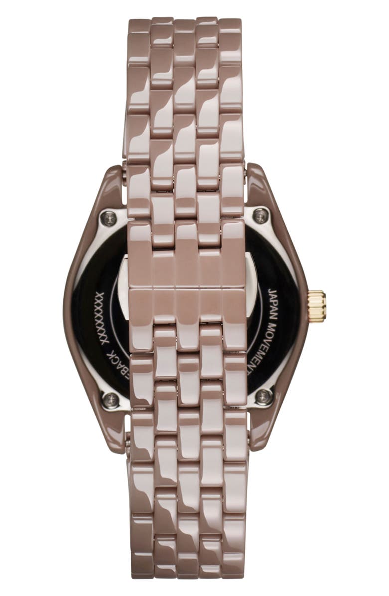 MVMT Rise Boyfriend Ceramic Bracelet Watch, 36mm, Alternate, color, Taupe