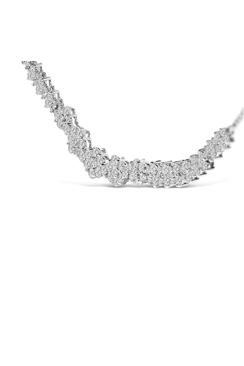 14K White Gold 2.00 Cttw Diamond Composite Cluster Bar Necklace, Alternate, color, White Gold