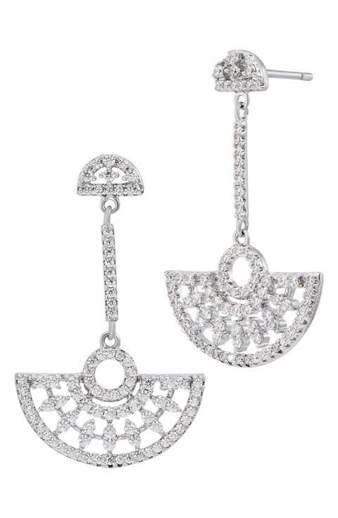 Art Deco Cubic Zirconia Drop Earrings