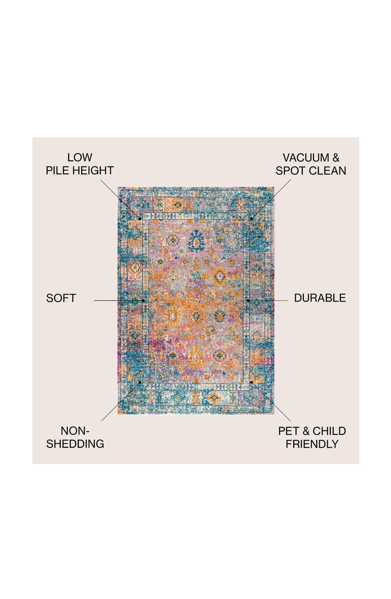 JONATHAN Y Bohemian FLAIR Boho Vintage Medallion Area Rug, Alternate, color, Cream/Navy