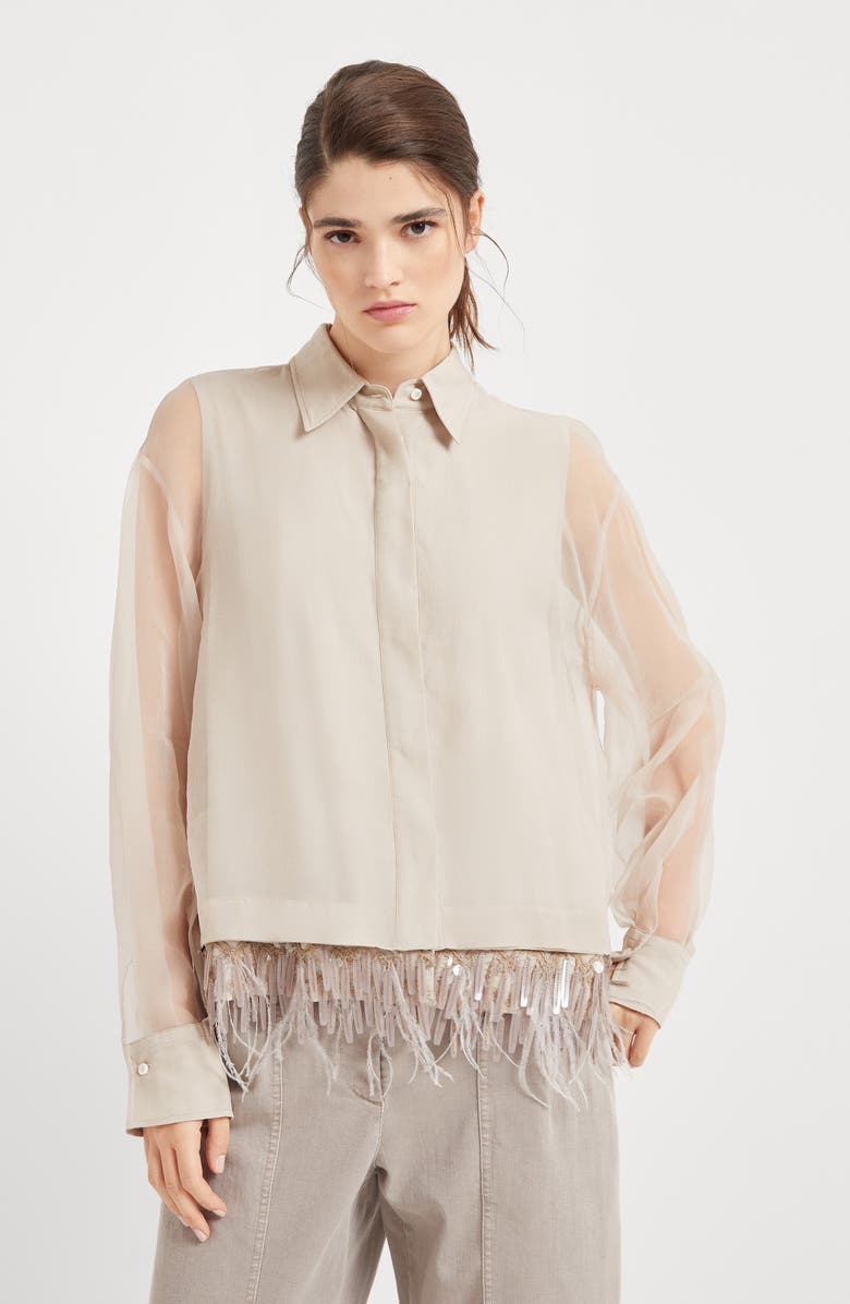 Brunello Cucinelli Dazzling Embroidery shirt, Alternate, color, 
