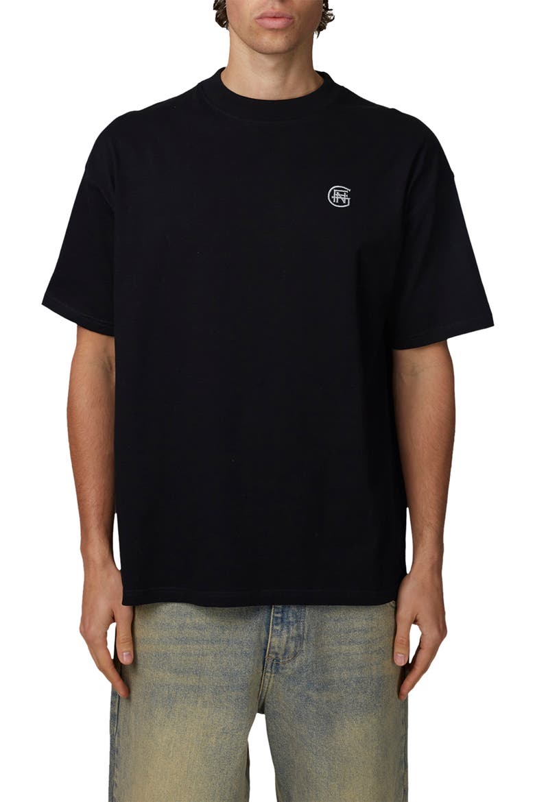 Oversized Halftone T-Shirt, Main, color, Black