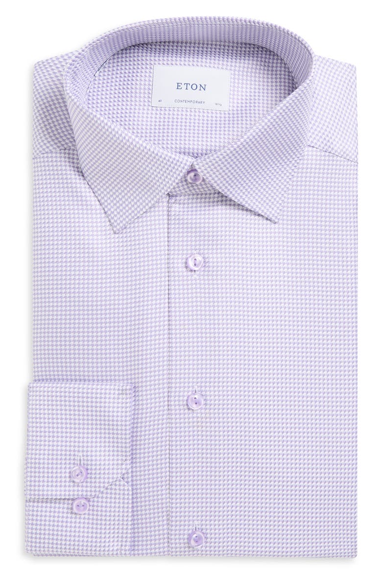 Contemporary Fit Houndstooth Dress Shirt, Alternate, color, LIGHT PURPLE