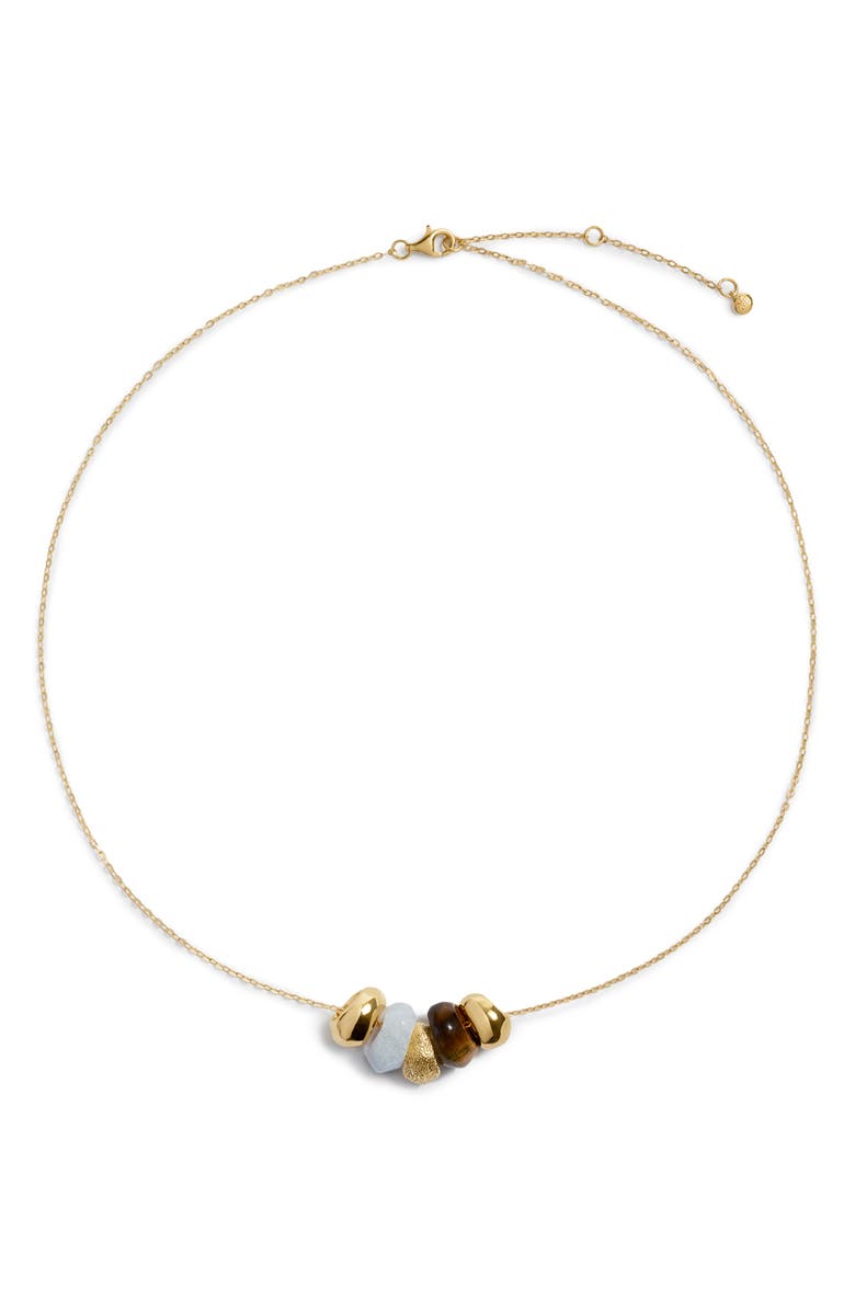 Monica Vinader Antica Multistone Chain Necklace, Main, color, 18K Gold Vermeil