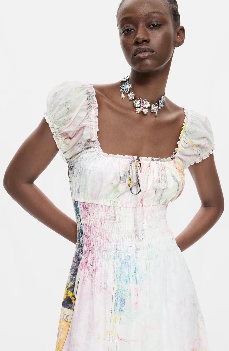 Desigual Tiered Cotton Dress, Alternate, color, 