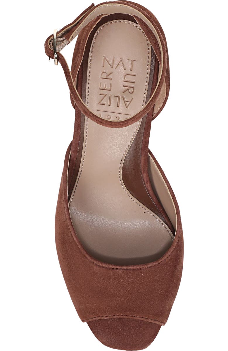 Naturalizer Asha Ankle Strap Peep Toe Pump, Alternate, color, Cappuccino