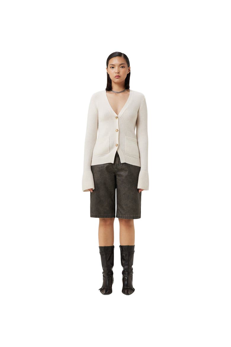 Buttoned Cashmere V-Neck Cardigan, Main, color, coconut milk