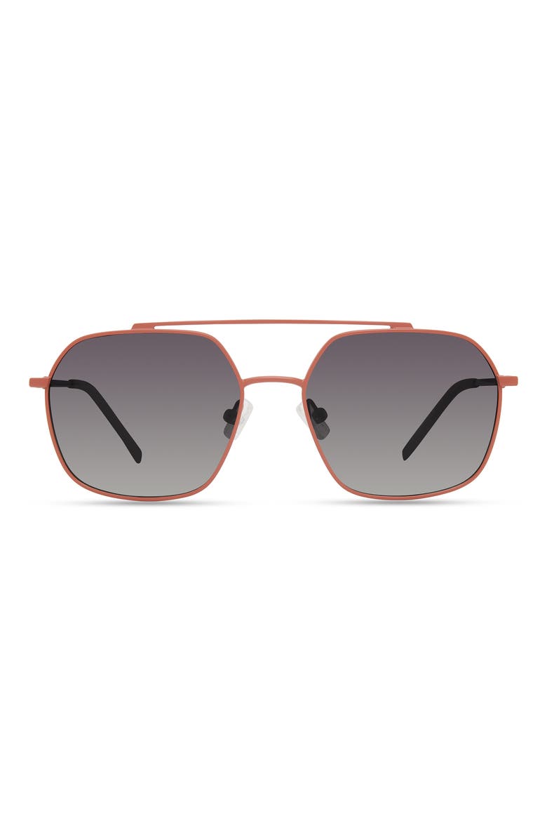 Thyme 52mm Polarized Aviator Sunglasses, Main, color, BRICK