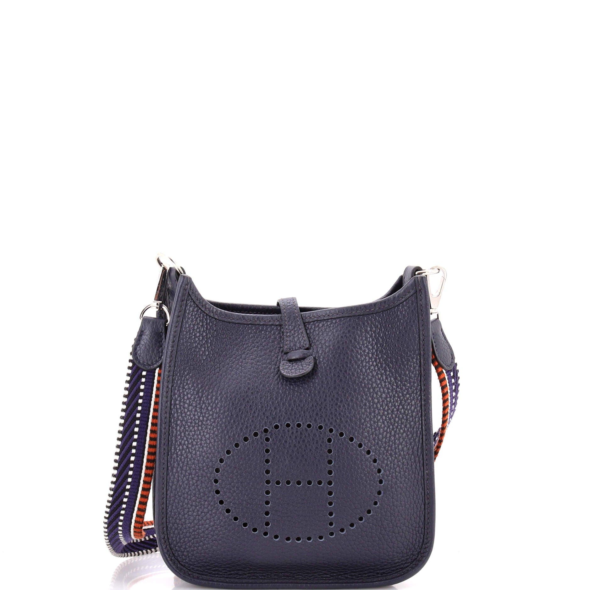 Pre-Owned Hermes Evelyne Bag Gen III Clemence TPM, Main, color, Bleu Nuit