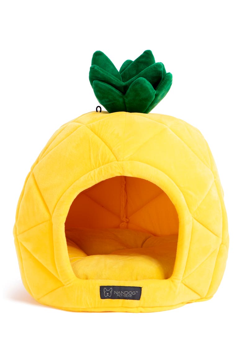 Pineapple Pet Bed, Main, color, YELLOW