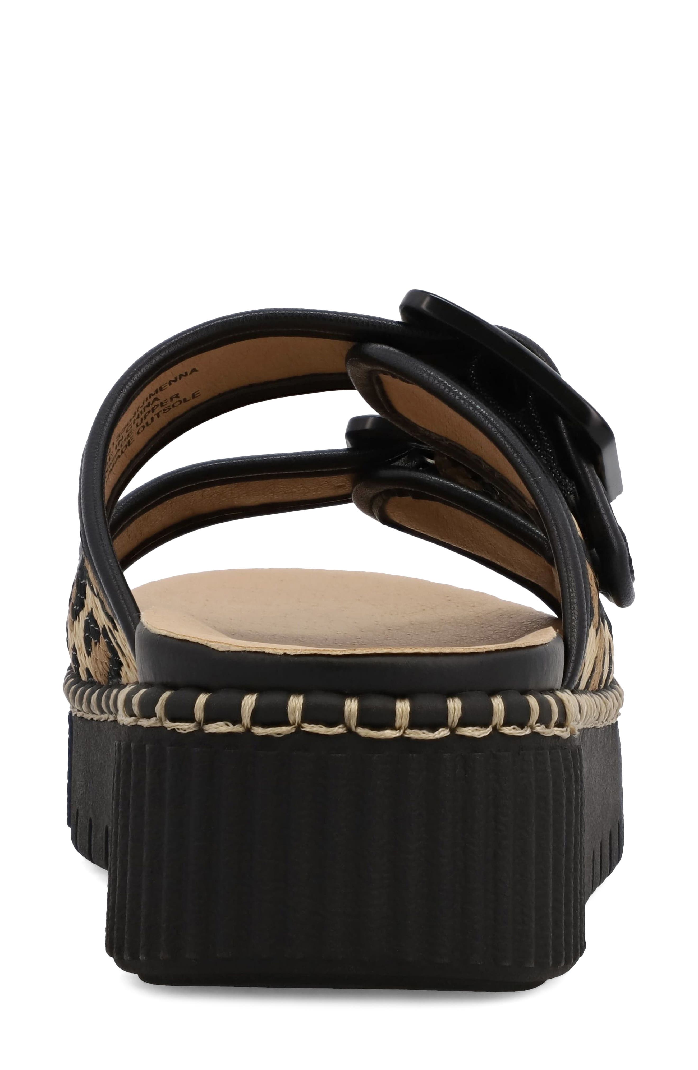 MIA Jimenna Buckle Strap Platform Sandal, Alternate, color, Leopard/ Black