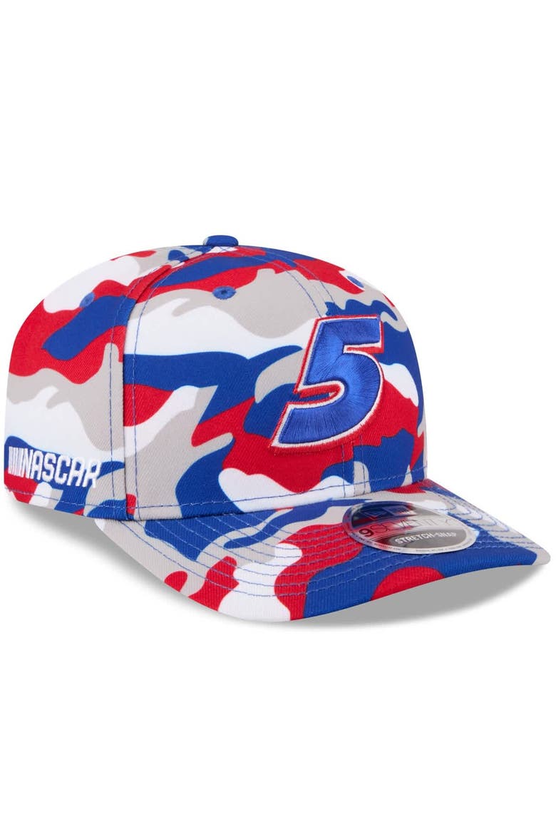 Men's New Era White Kyle Larson Patriotic Camo 9SEVENTY Stretch-Snap Hat, Main, color, White