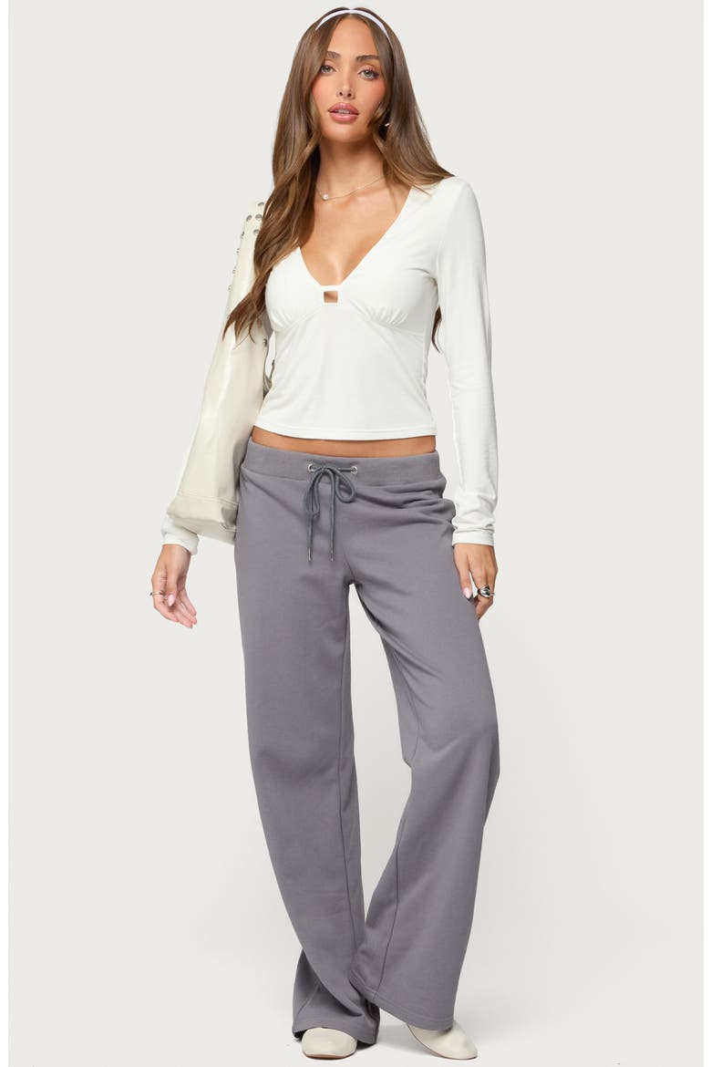 Lovisa Crop Cotton Blend Top, Alternate, color, WHITE