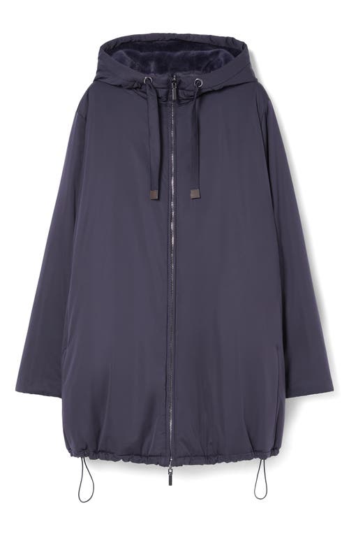 Marina Rinaldi Zuara Insulated Coat With Faux Fur Lining In Blue