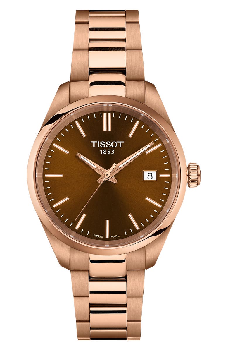 Tissot PR 100 Quartz Bracelet Watch, 34mm, Main, color, Brown