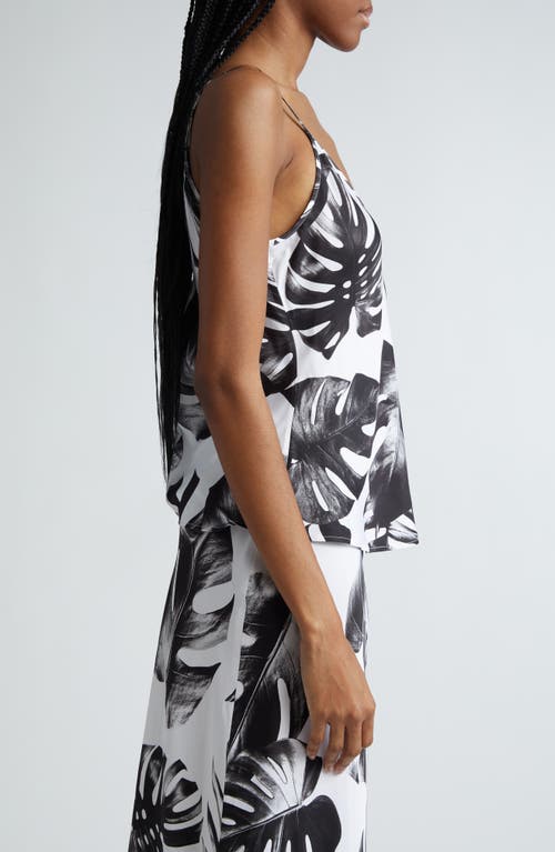 L Agence L'agence Lexi Print Camisole In Black/white Palm Leaves