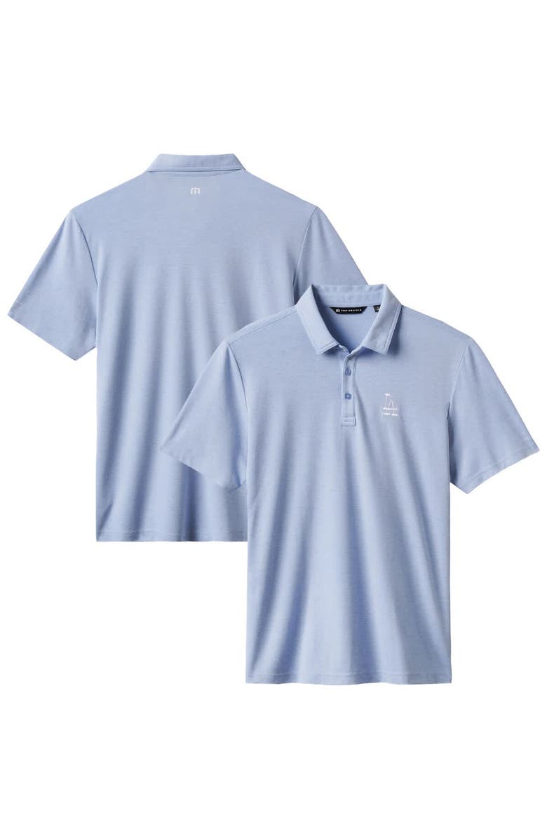 TravisMathew Men
s TravisMathew Heather Blue Los Angeles Dodgers Playoff Pitch Tri-Blend Polo, Alternate, color, 