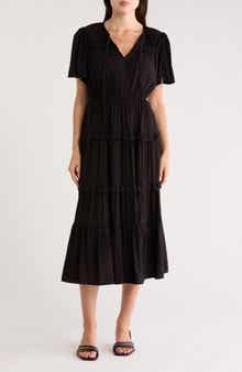 AREA STARS Ari Tiered Midi Dress