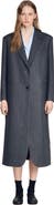 SANDRO Long wool coat with rhinestones
