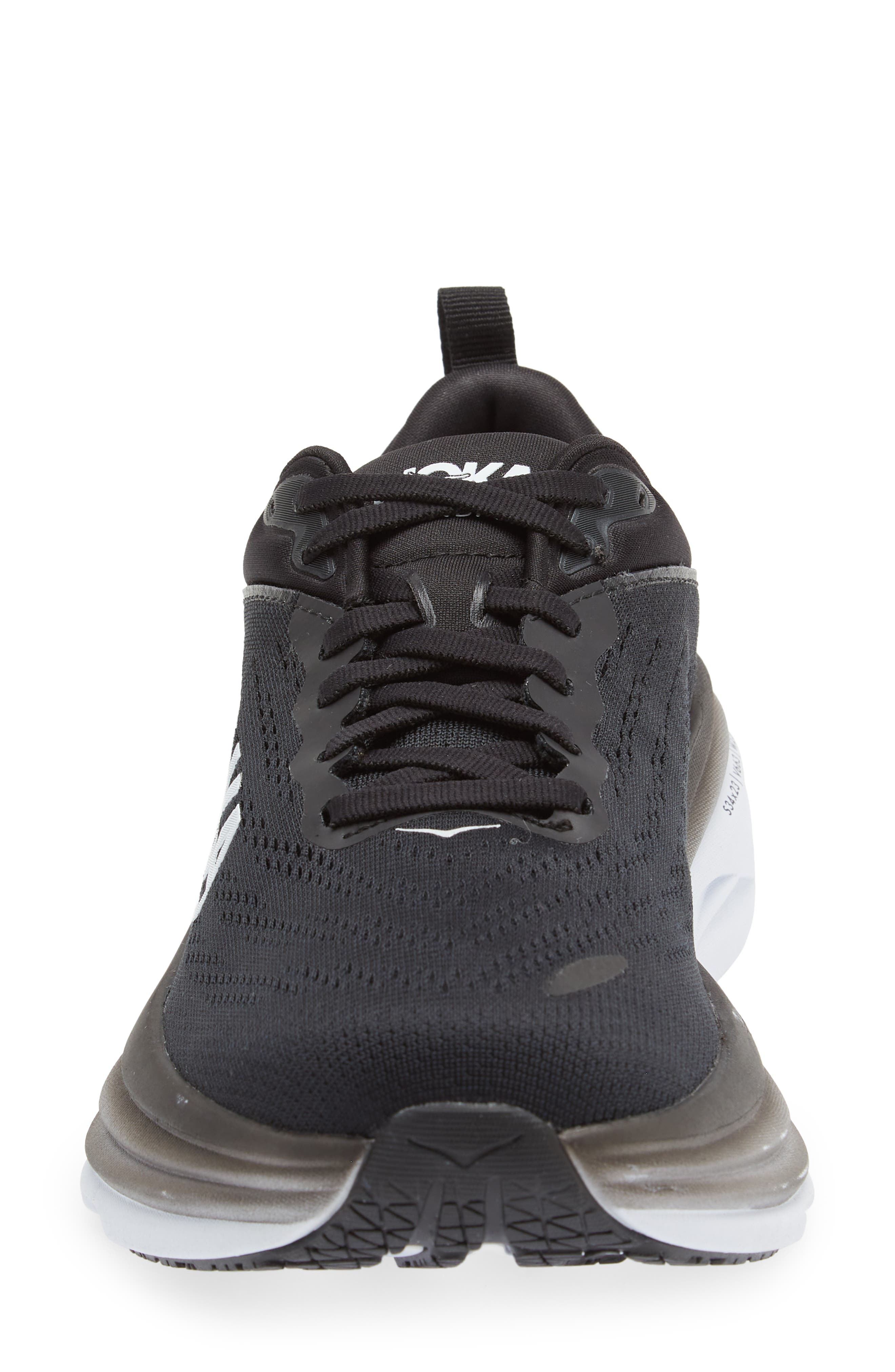 HOKA Bondi 8 Running Shoe, Alternate, color, Black / White
