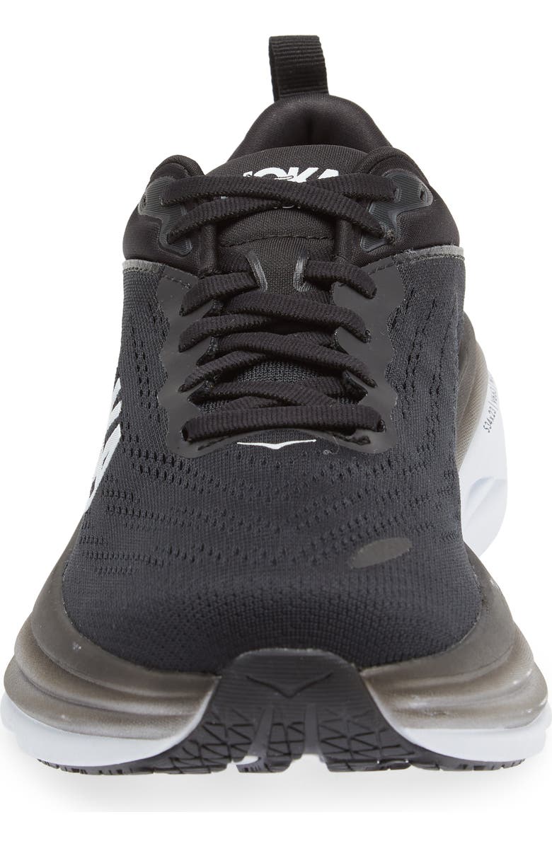 HOKA Bondi 8 Running Shoe, Alternate, color, Black / White