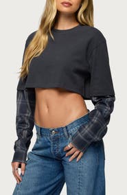 EDIKTED Layered Crop Top
