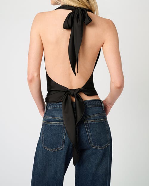 Weworewhat Halter Cowl Neck Top In Black