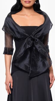 Betsy & Adam Organza Wrap Jacket