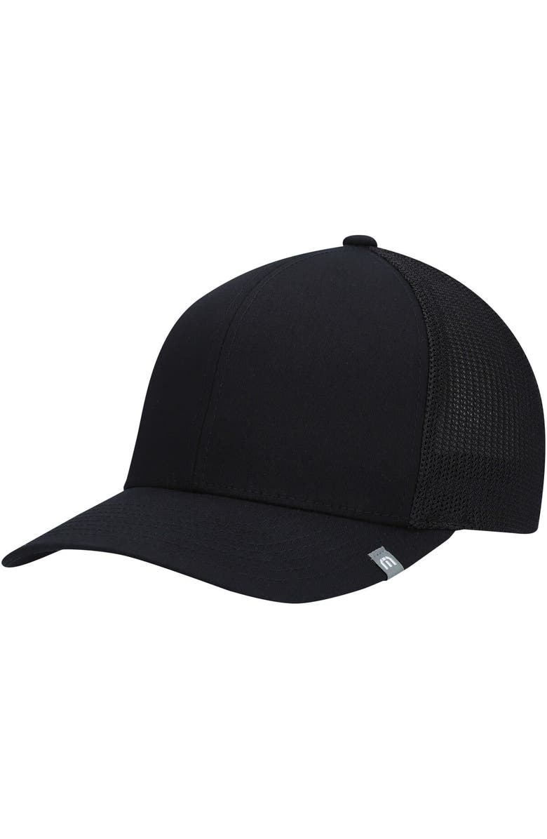 TravisMathew Men's Travis Mathew Black Widder 2.0 Trucker Snapback Hat, Main, color, 