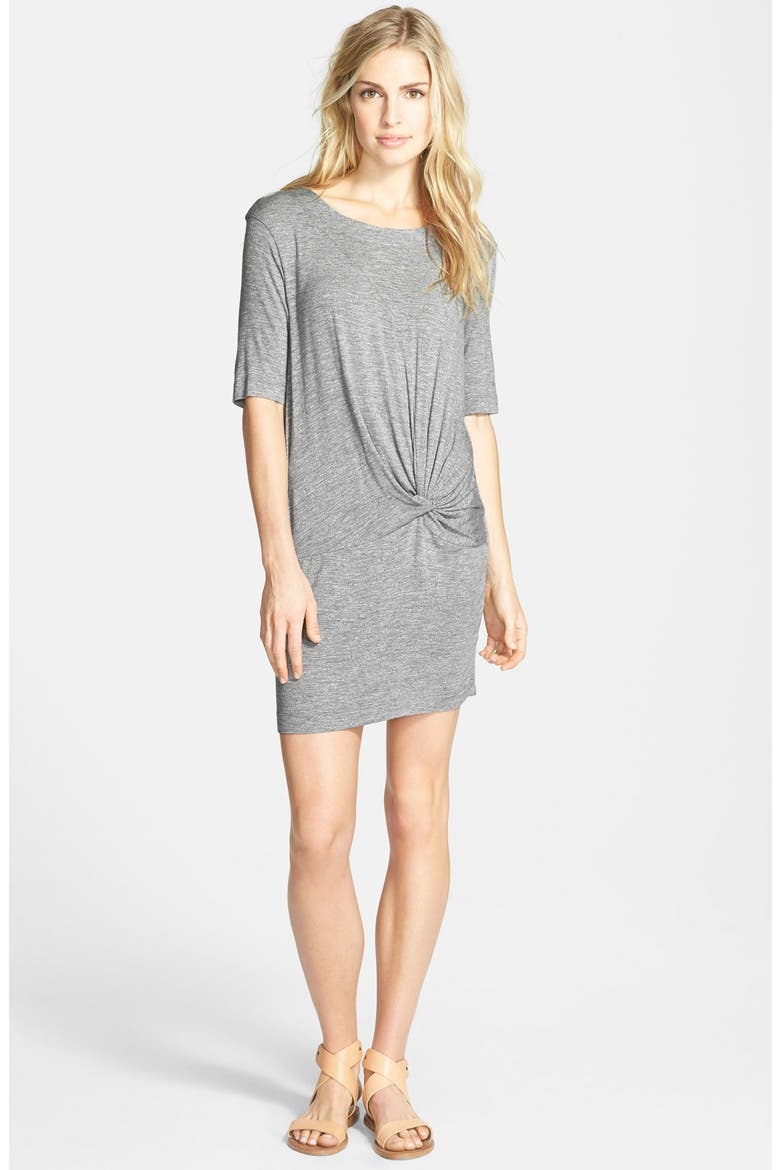 Twisted Jersey Dress, Main, color, HEATHER GREY