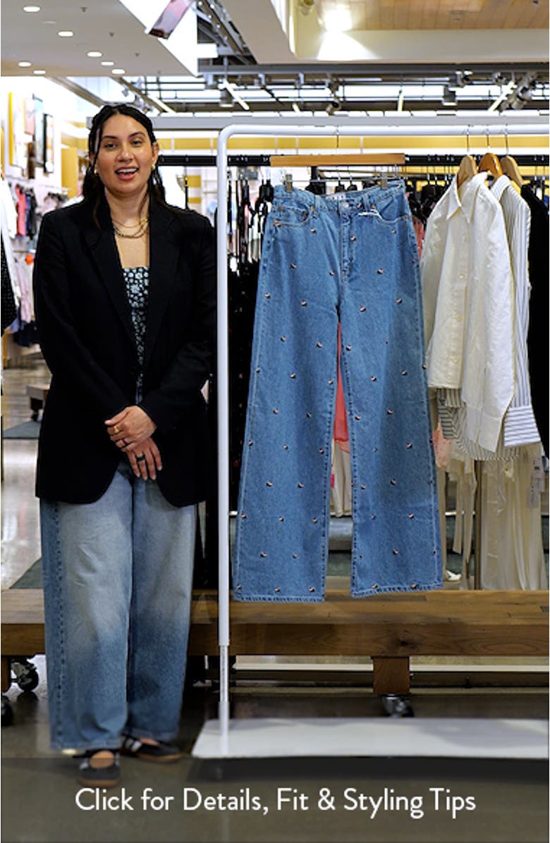 Farout Floral Embroidered Wide Leg Jeans, sales video thumbnail