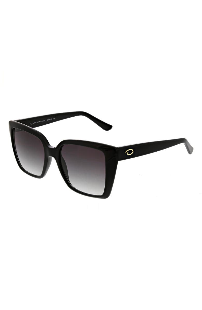 Oscar de la Renta 52mm Butterfly Sunglasses, Alternate, color, Black
