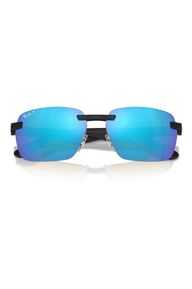 59mm Polarized Rimless Sunglasses, Alternate, color, SAND BLACK / POLAR GREEN