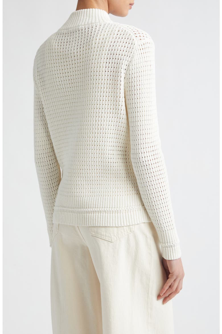 Open Stitch Cotton & Linen Blend Zip Cardigan, Alternate, color, CLOUD